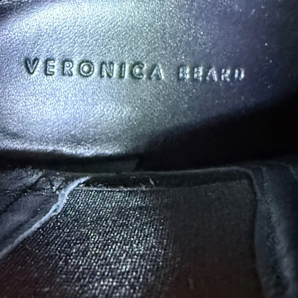 Veronica Beard Black Leather Wedge Ankle Booties 8.5
